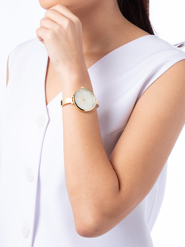 Michael Kors Naia Quartz Gold Dial Gold Steel Strap Watch for Women - MK4687