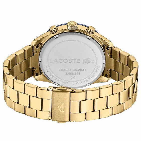 Lacoste Boston Gold Steel Blue Dial Men's Chronograph Watch - 2011096