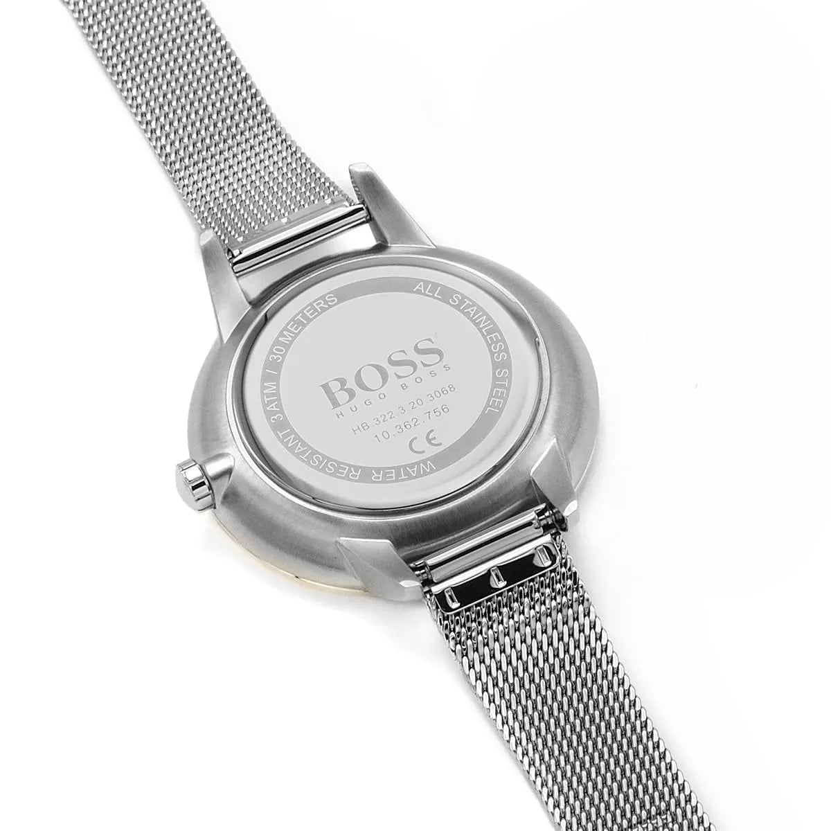 Hugo Boss Symphony Brown Dial Silver Mesh Bracelet Watch for Women - 1502423
