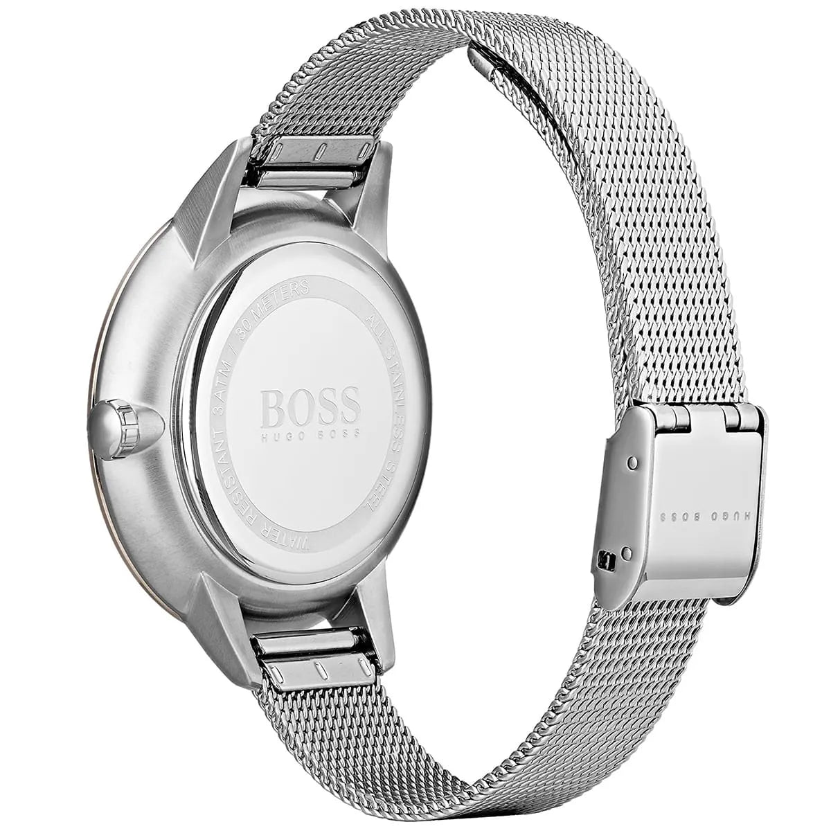Hugo Boss Symphony Brown Dial Silver Mesh Bracelet Watch for Women - 1502423