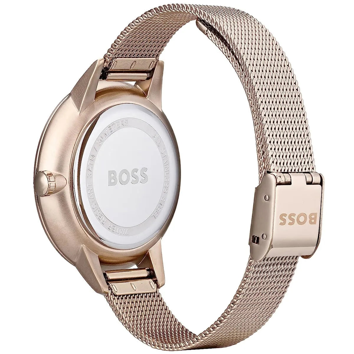 Hugo Boss Symphony Grey Dial Gold Mesh Bracelet Watch for Women - 1502424