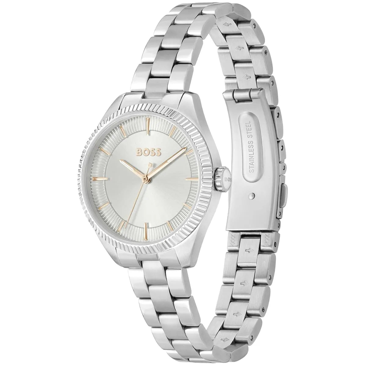 Hugo Boss Sage Qtz Basic Silver White Round Dial Women's Watch - 1502726