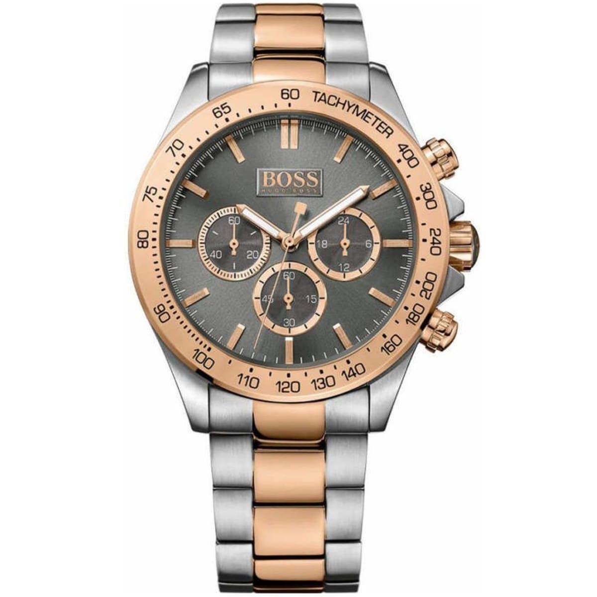 Hugo Boss Ikon Chronograph Grey Dial Two Tone Steel Strap Watch for Men - 1513339 1513339 - Image 2