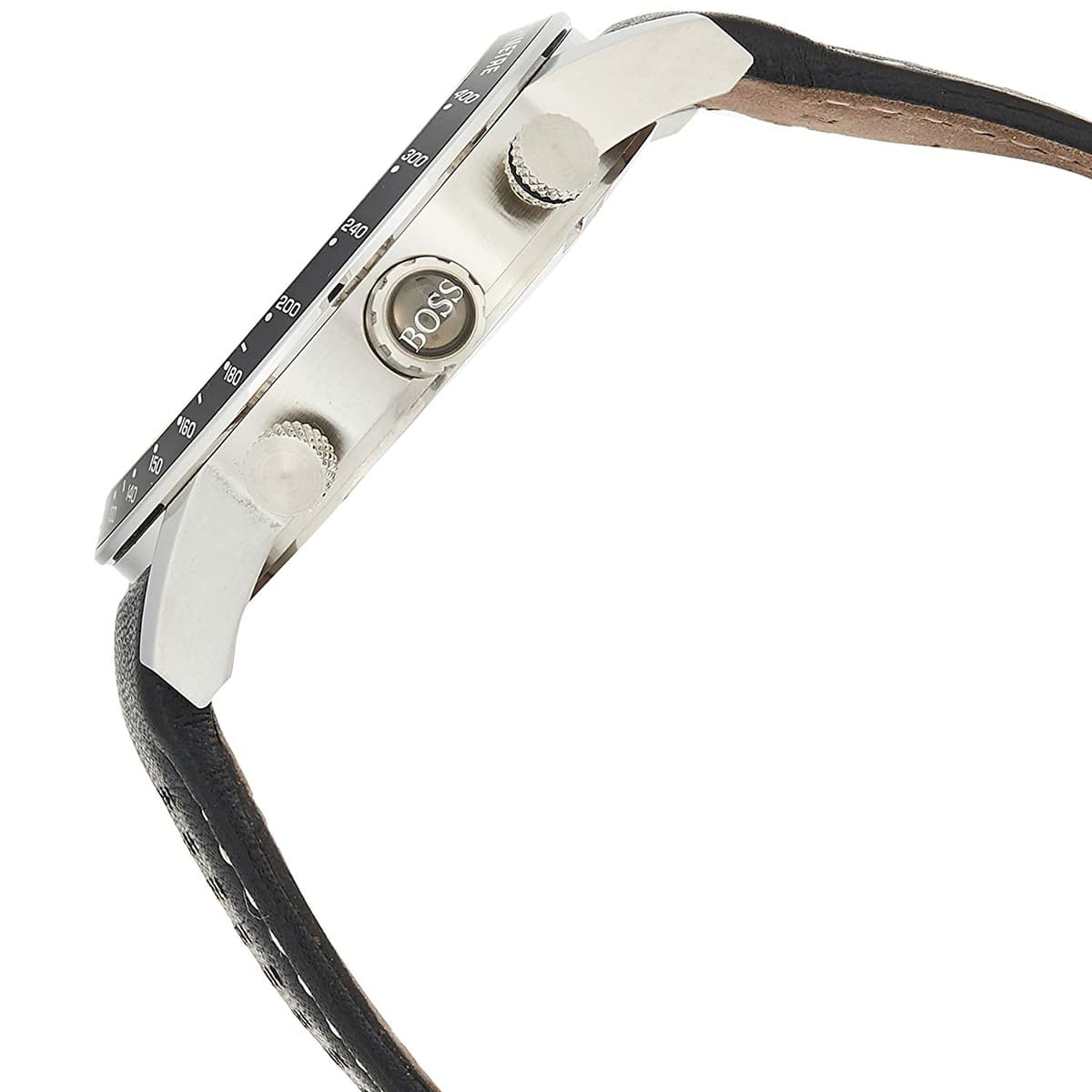 Hugo Boss Rafale side profile showing case thickness, crown, and pushers