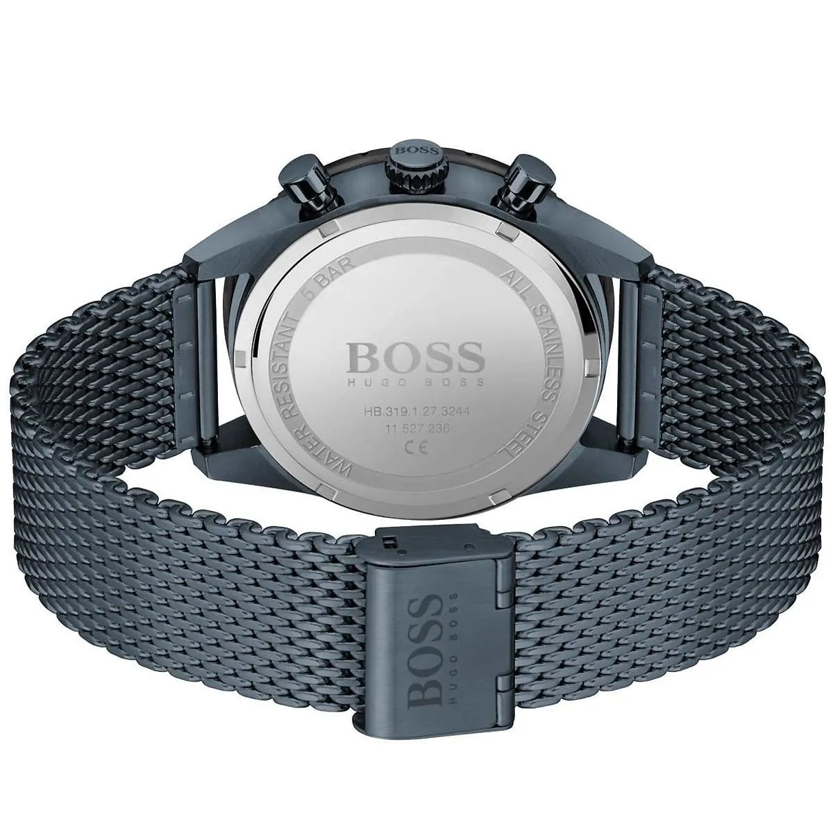 Hugo Boss Pilot Edition watch caseback with engraved logo and model number