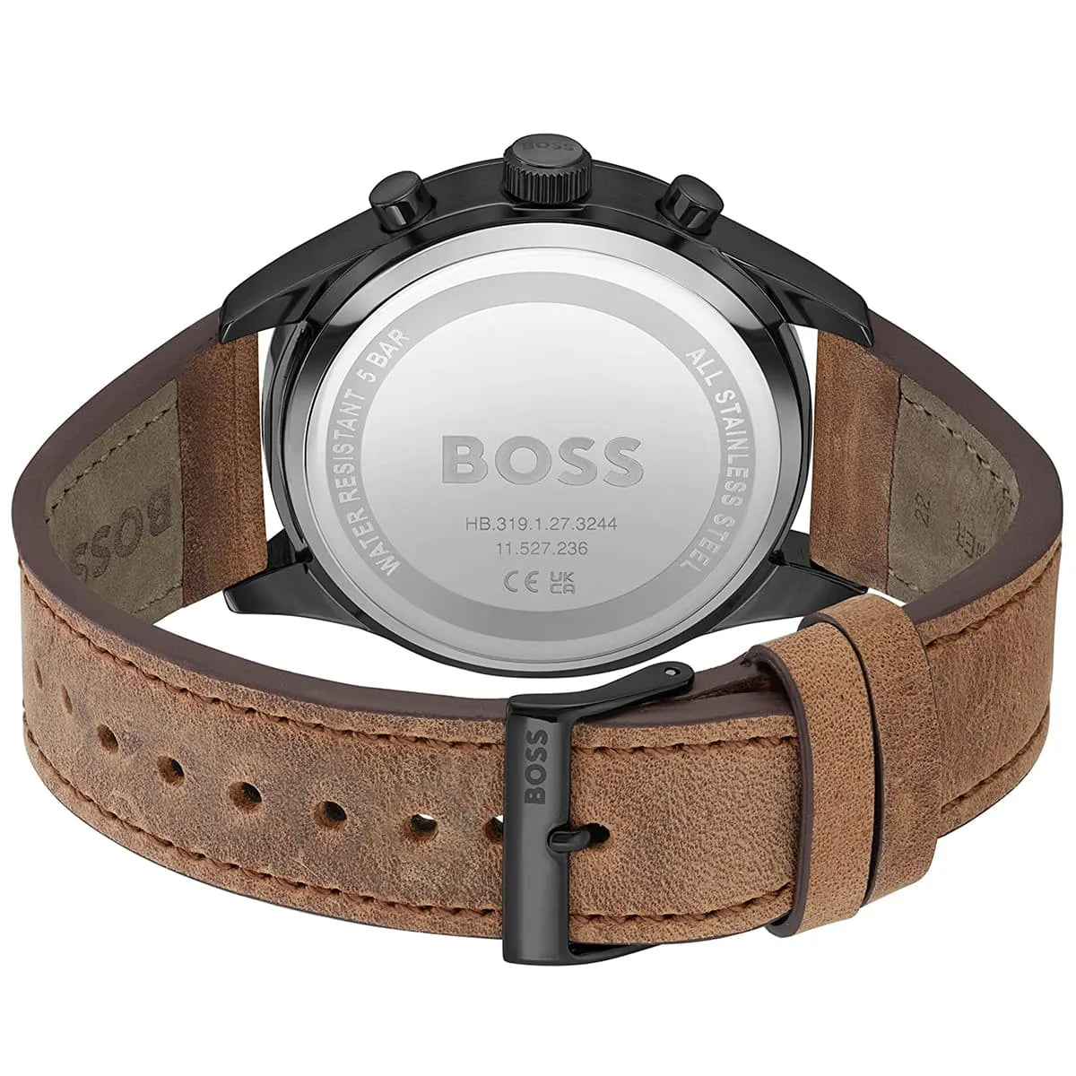 Hugo Boss View Chronograph Beige Dial Brown Leather Men's Watch 1513990