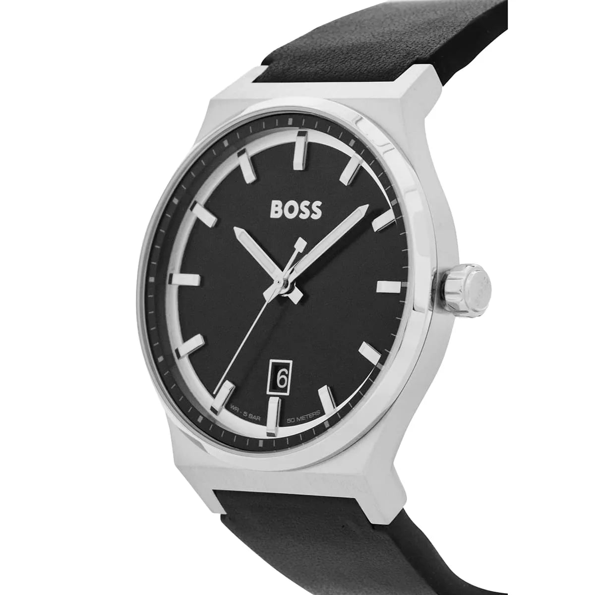 Hugo Boss CANDOR BLACK LEATHER MEN'S WATCH - 1514075