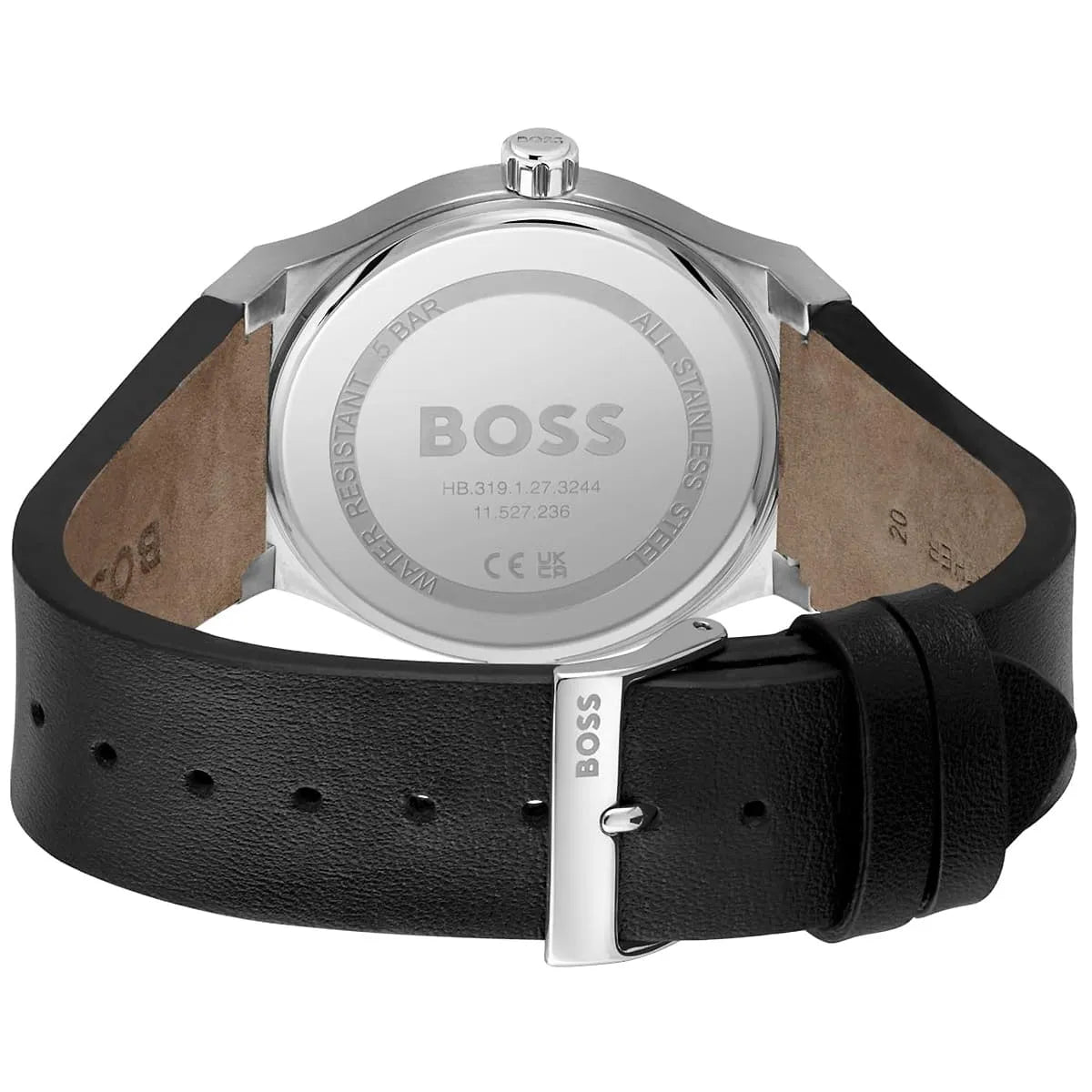 Hugo Boss CANDOR BLACK LEATHER MEN'S WATCH - 1514075