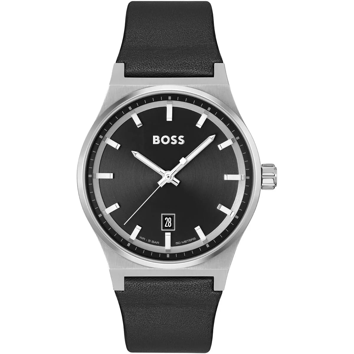 Hugo Boss CANDOR BLACK LEATHER MEN'S WATCH - 1514075