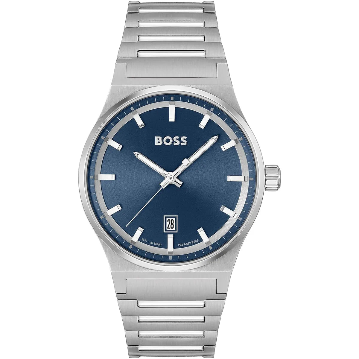 Hugo Boss Candor men's watch with blue dial and stainless steel bracelet