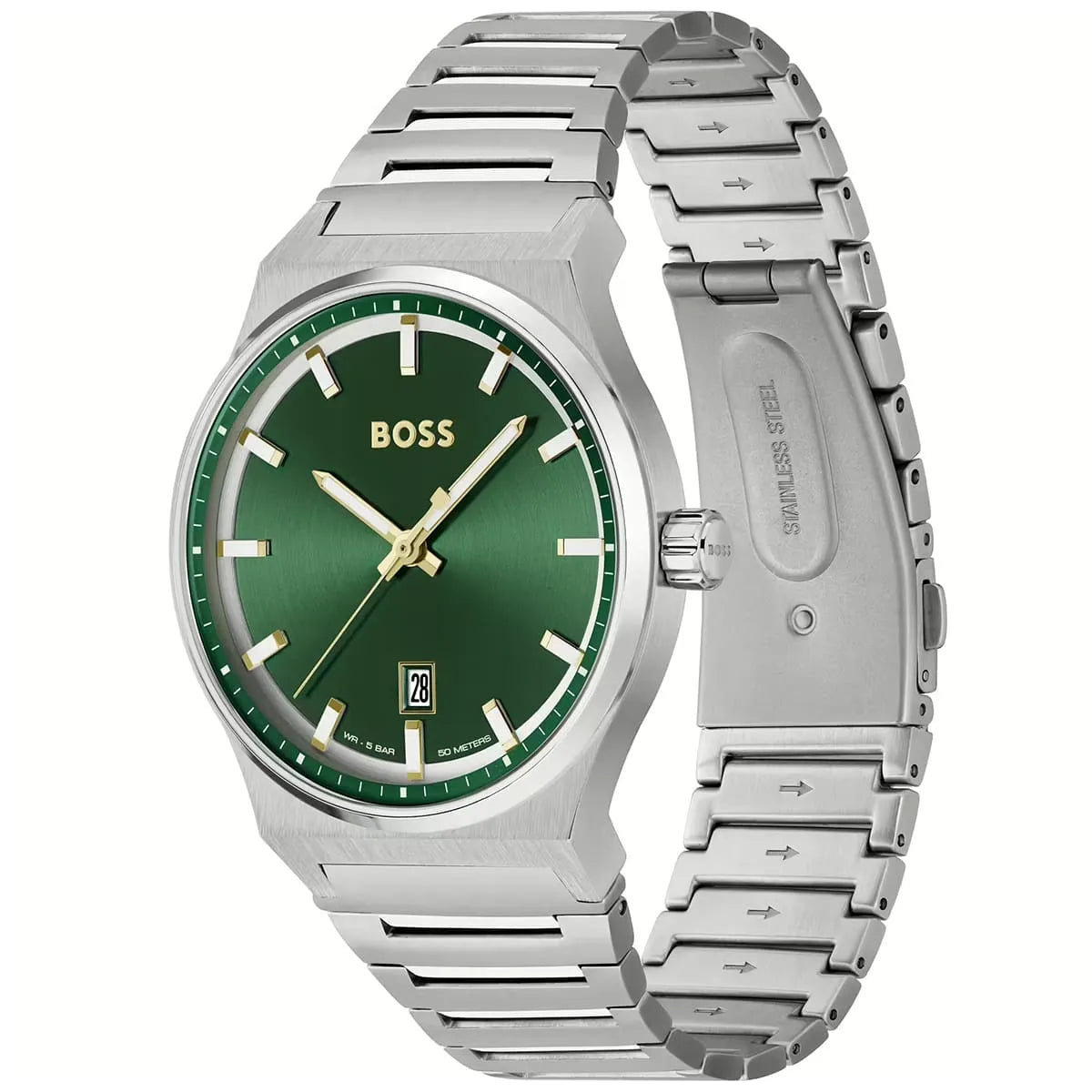 HUGO BOSS Candor Stainless Steel Quartz Green Dial Men's Watch - 1514079