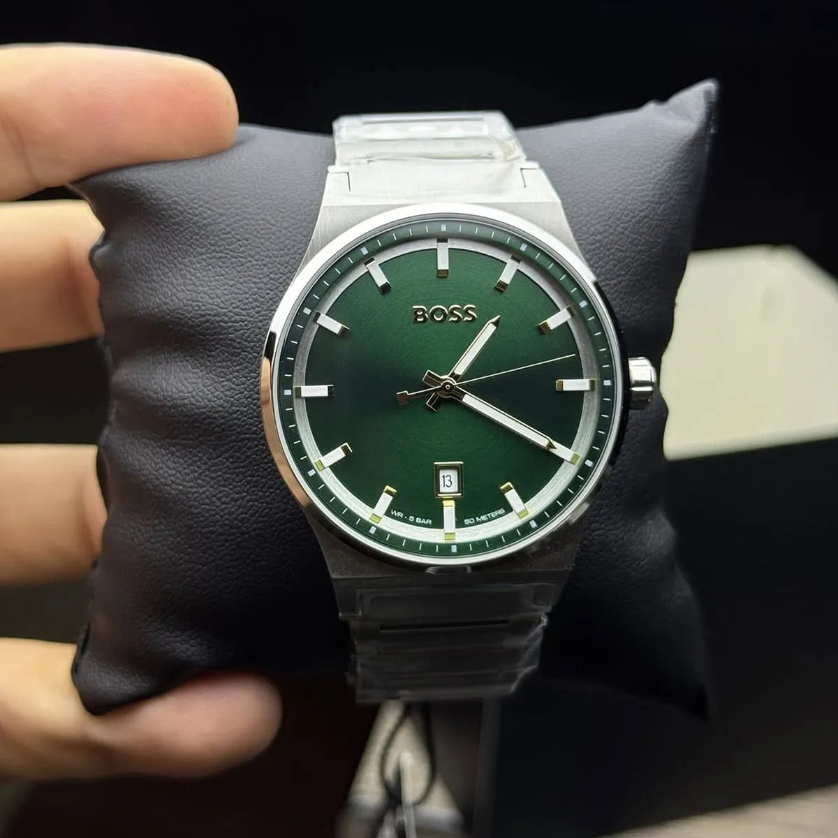 HUGO BOSS Candor Stainless Steel Quartz Green Dial Men's Watch - 1514079