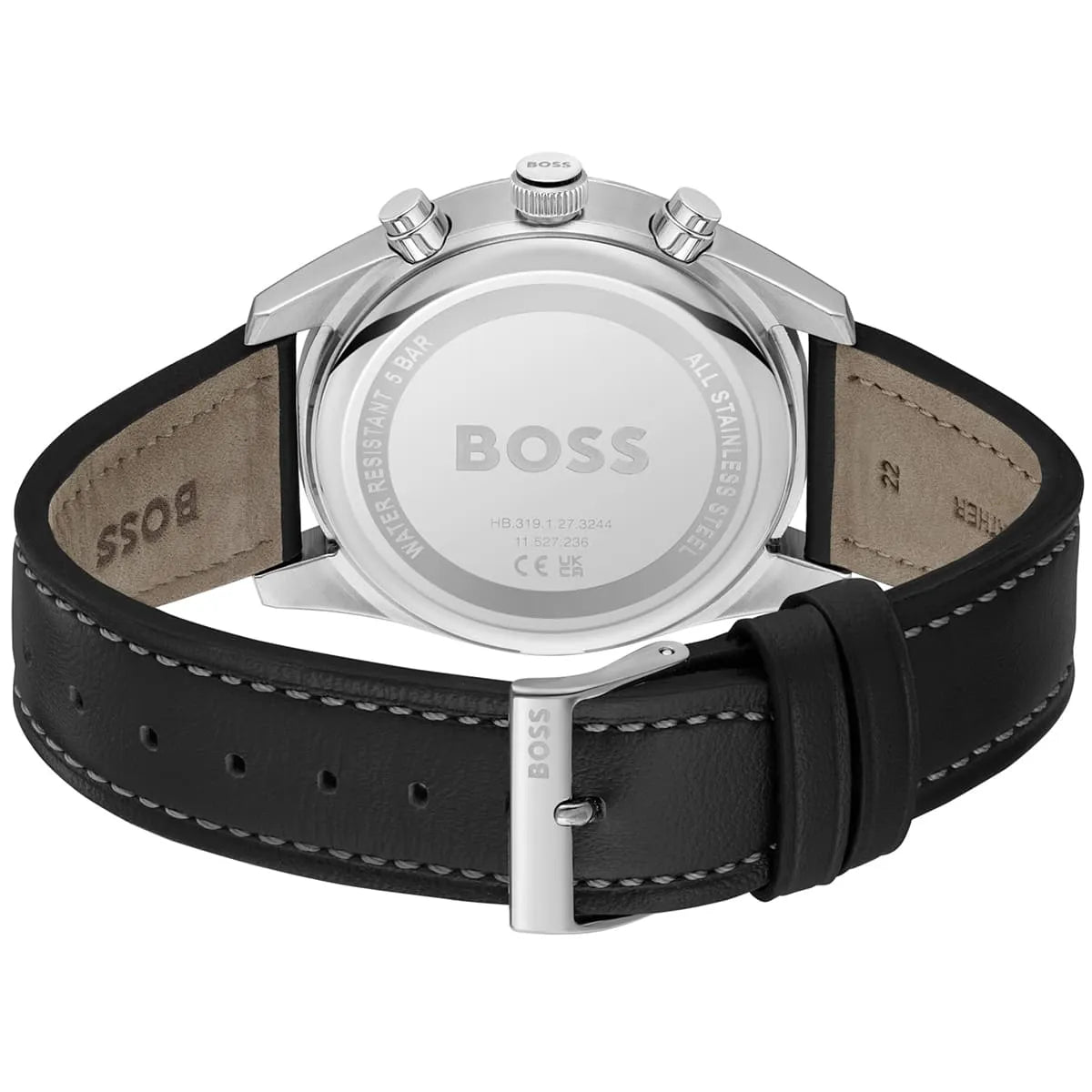Hugo Boss Skymaster watch caseback with stainless steel back and BOSS branding