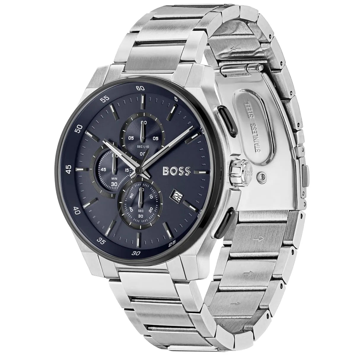 HUGO BOSS Qtz Chrono Blue Round Dial Men's Watch - 1514189