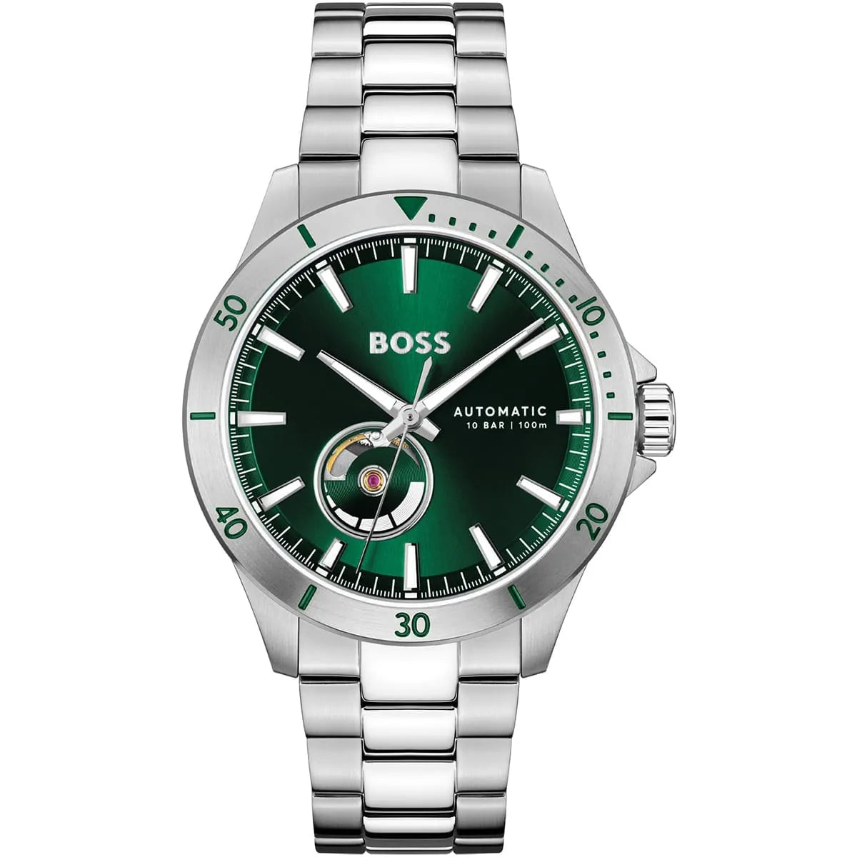Hugo Boss Troper Automatic Chronograph Green Dial Men's Watch - 1514200