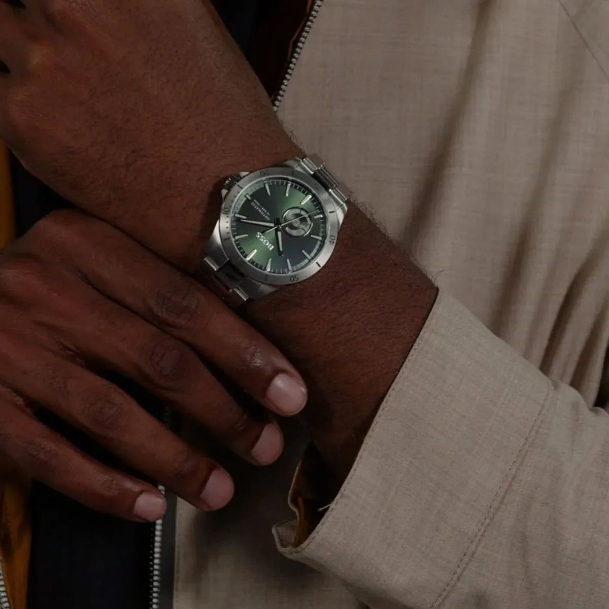 Hugo Boss Troper Automatic Chronograph Green Dial Men's Watch - 1514200