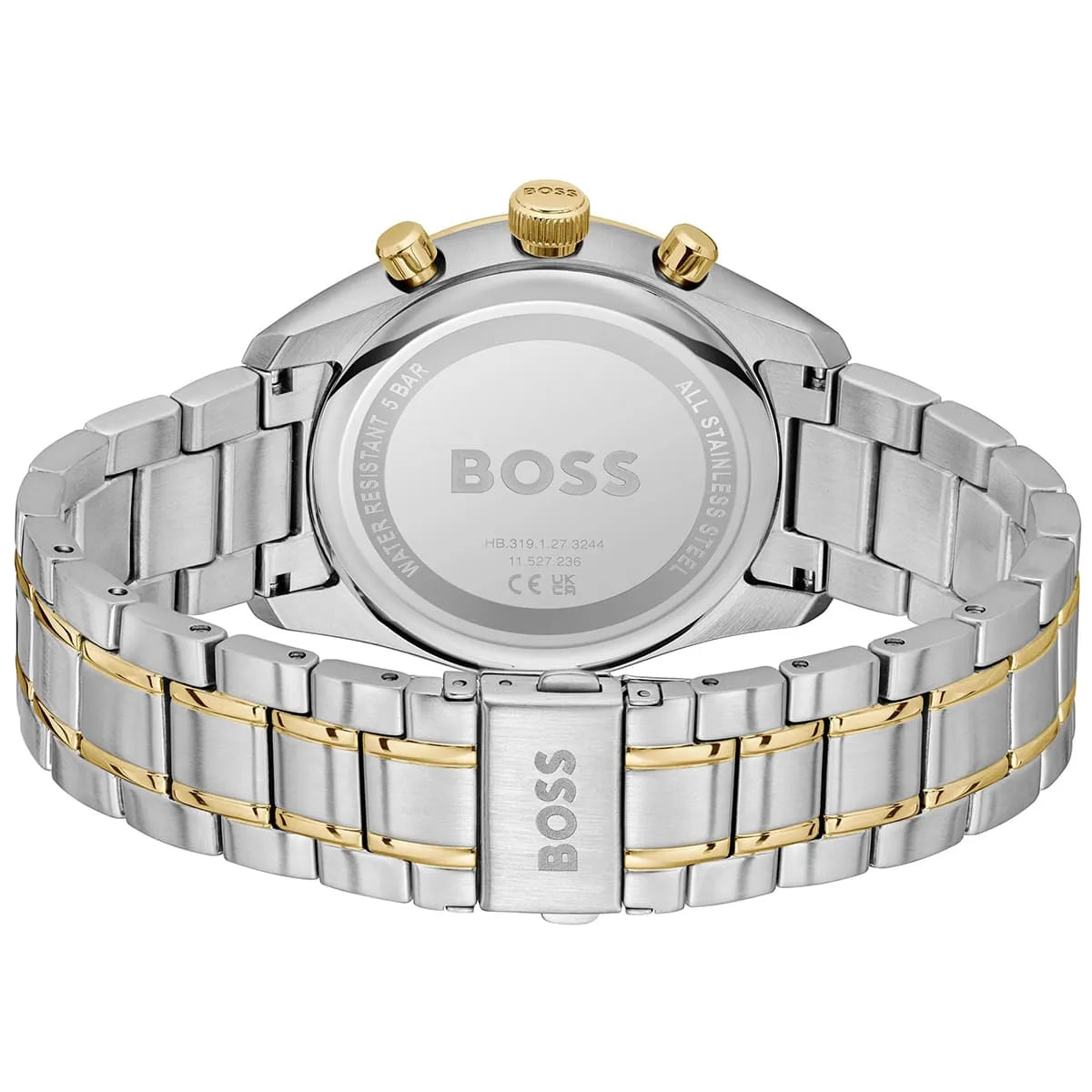 Hugo BOSS Grand Prix 44 Two-Tone Green Chronograph Mens Watch - 1514227