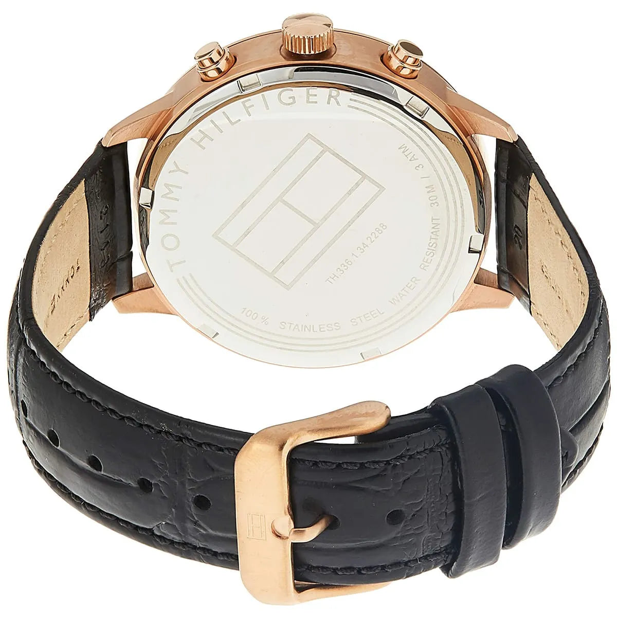 Tommy Hilfiger Quartz Leather Strap Black Dial 42mm Men's Watch - 1710358