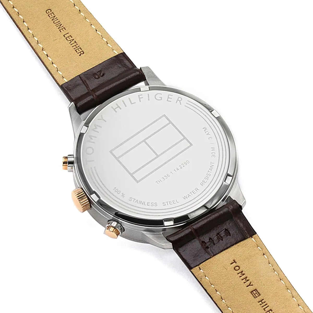 Tommy Hilfiger Quartz Leather Strap White Dial 42mm Men's Watch - 1710360