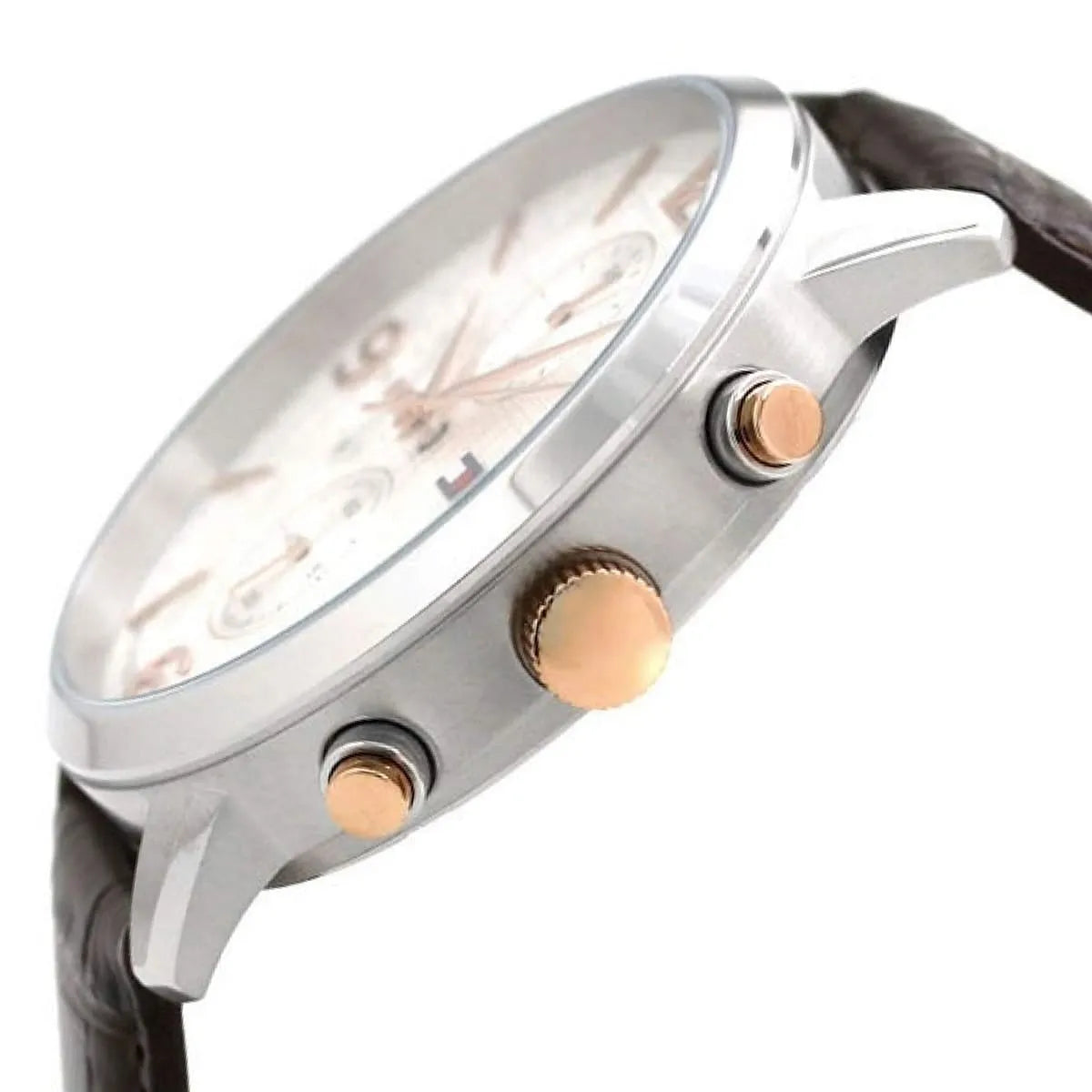 Tommy Hilfiger Quartz Leather Strap White Dial 42mm Men's Watch - 1710360
