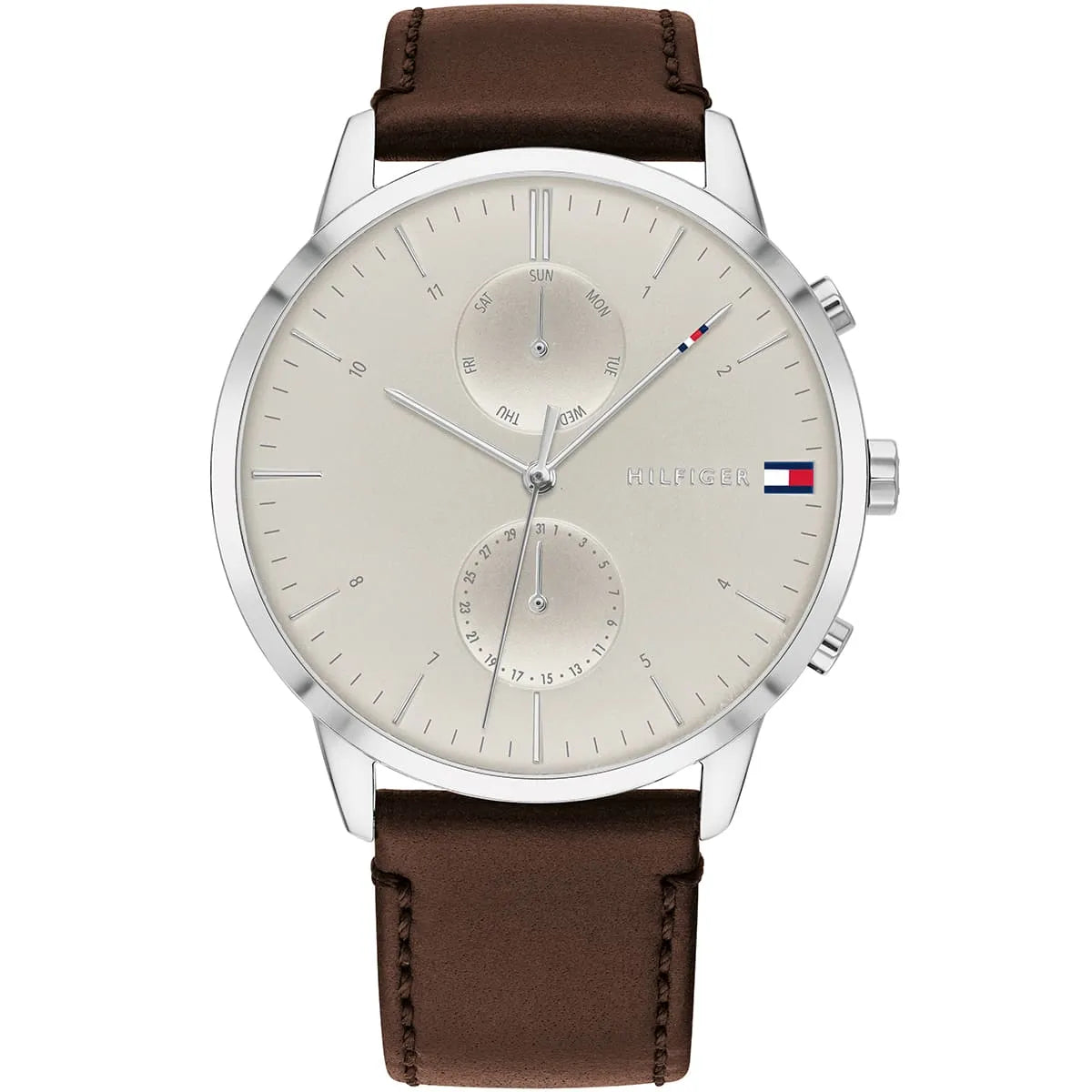 Tommy Hilfiger Multi Dial Quartz Brown Leather Men's Watch - 1710404