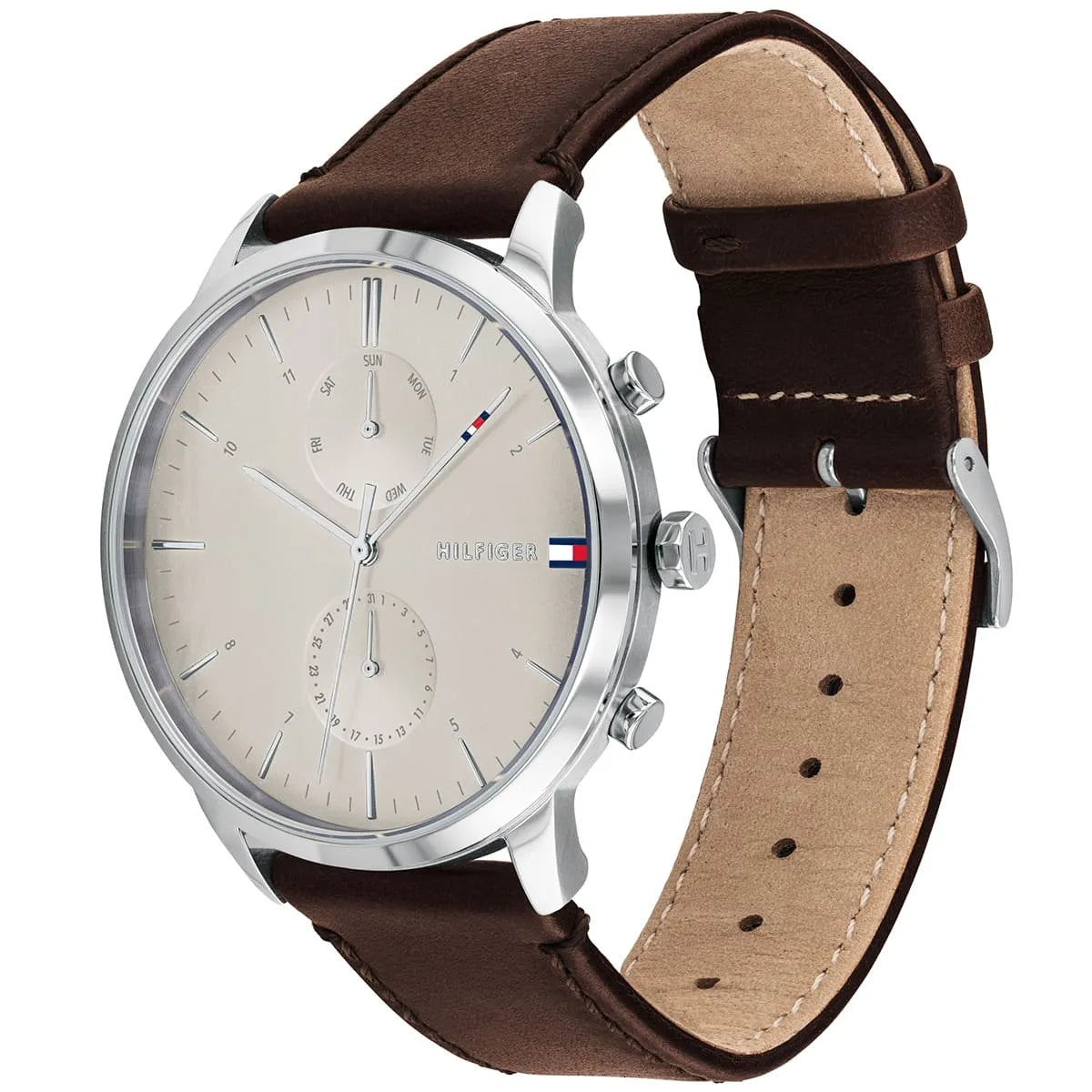 Tommy Hilfiger Multi Dial Quartz Brown Leather Men's Watch - 1710404