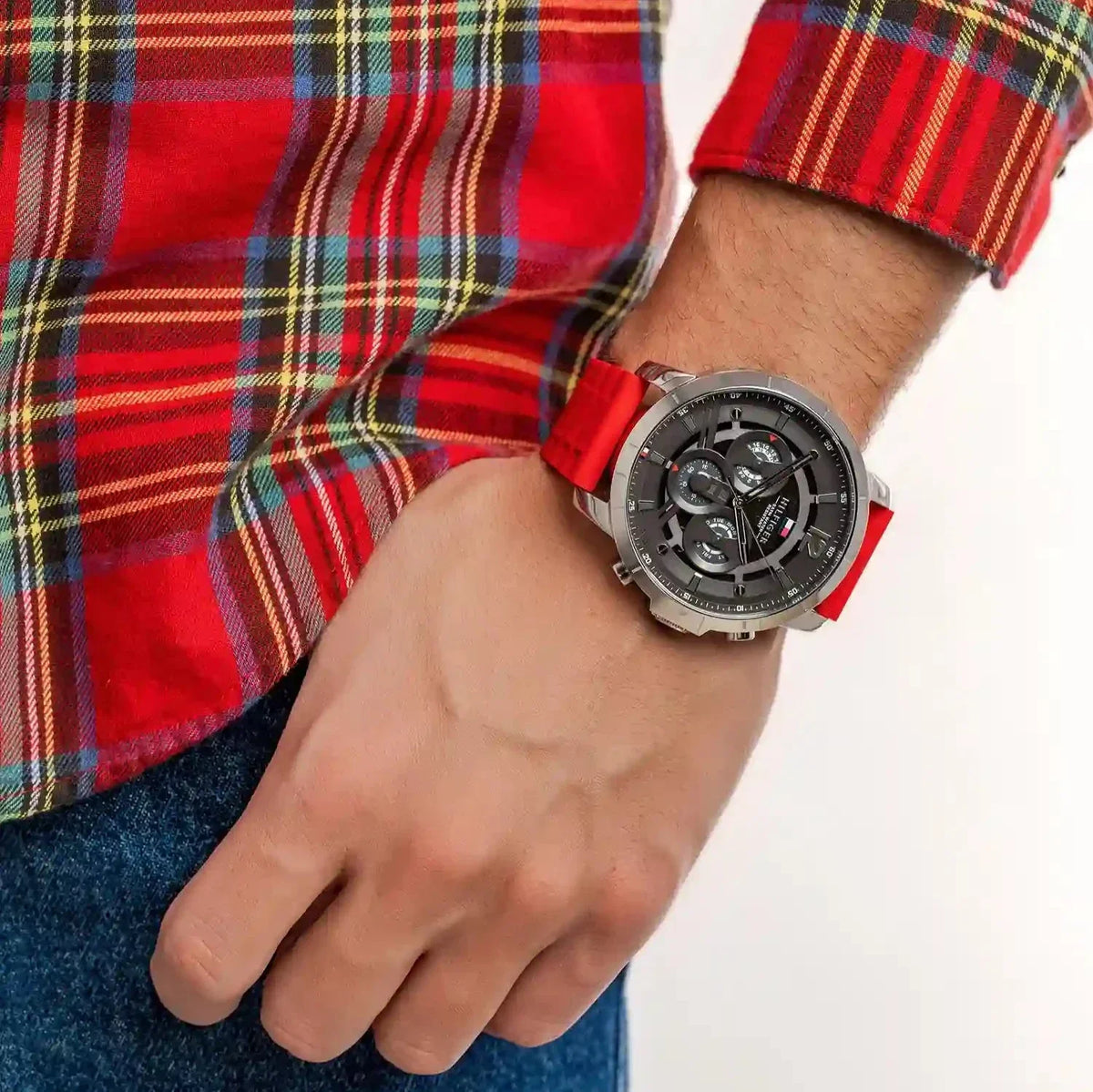 Tommy Hilfiger Red Strap Luca Men's Watch - 1710490