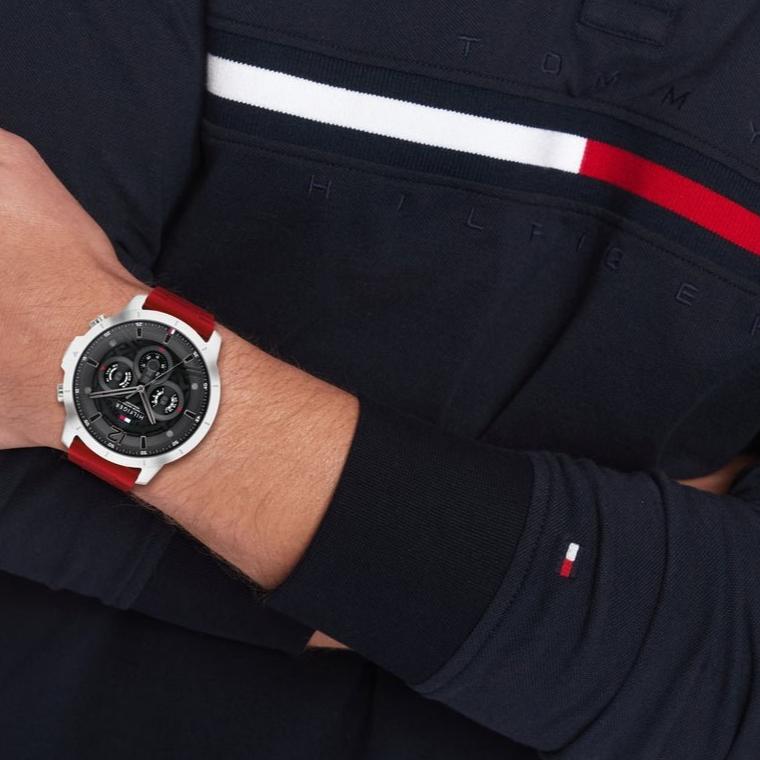 Tommy Hilfiger Red Strap Luca Men's Watch - 1710490
