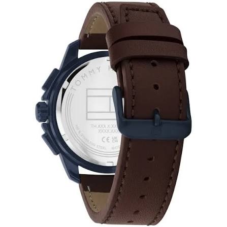 Caseback view of Tommy Hilfiger 1710632 watch showing white dial design and specifications