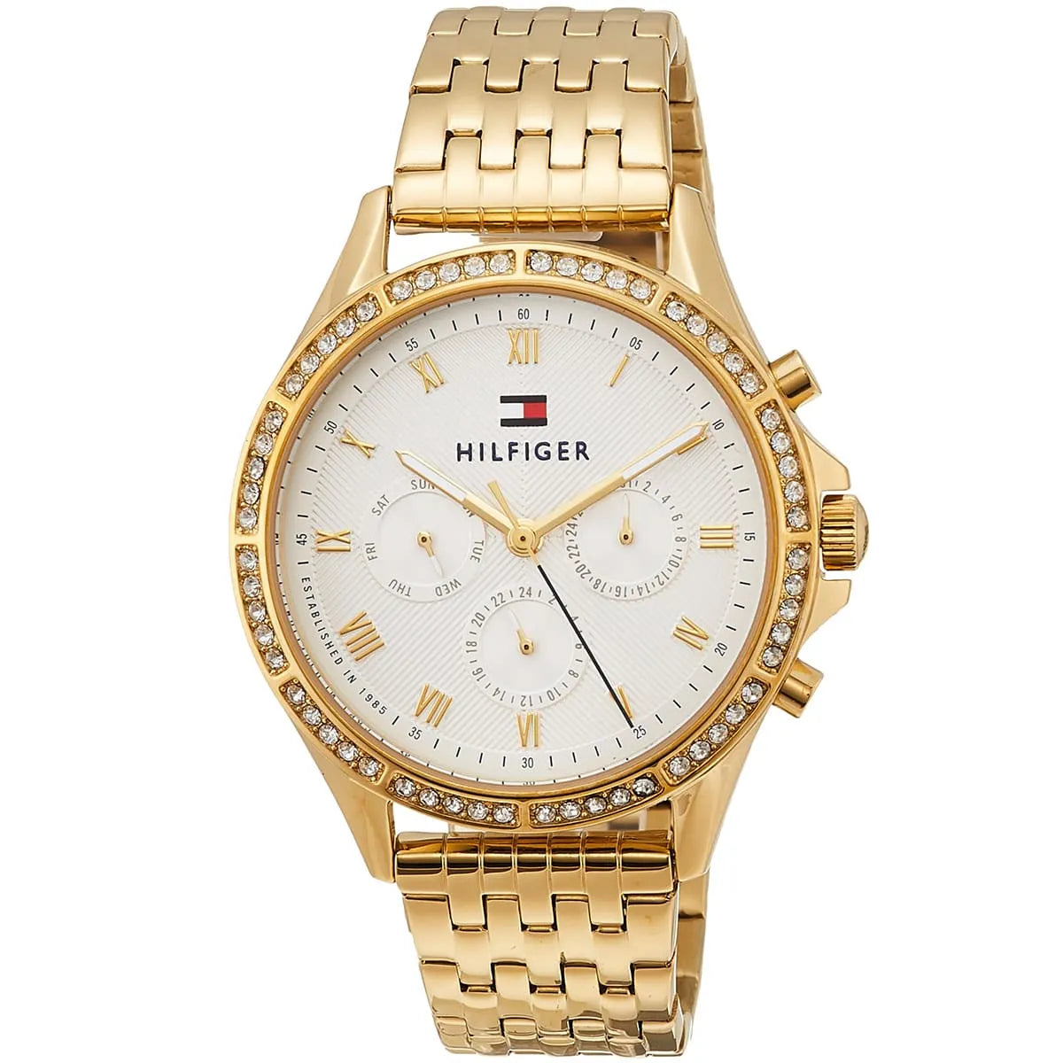 Tommy Hilfiger Ari Crystal Accents Gold Tone Stainless Steel Quartz Women's Watch - 1782142