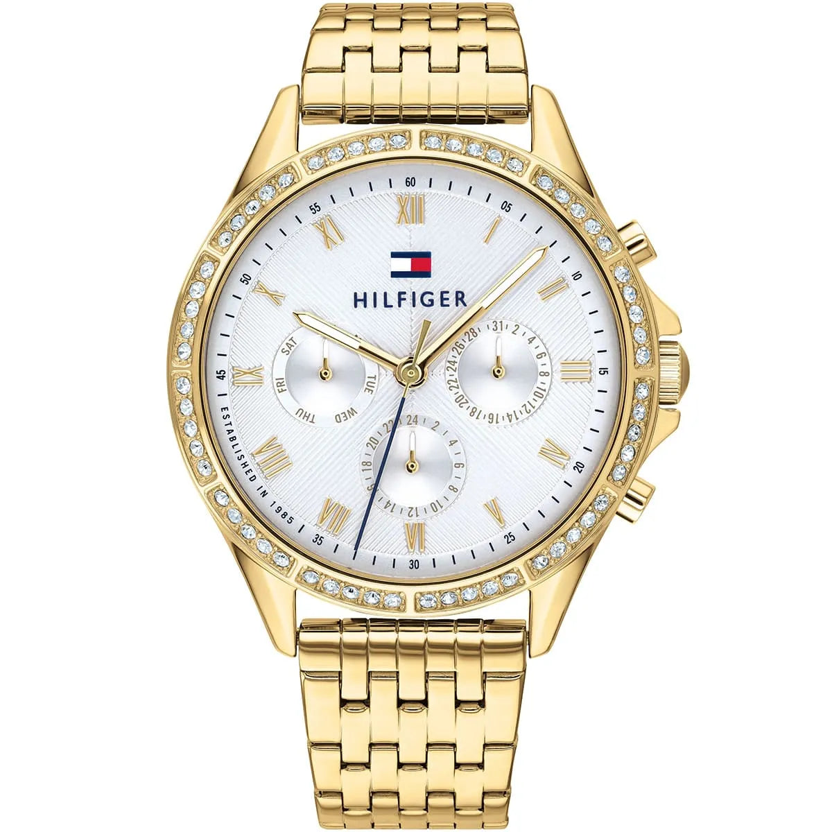 Tommy Hilfiger Ari Crystal Accents Gold Tone Stainless Steel Quartz Women's Watch - 1782142