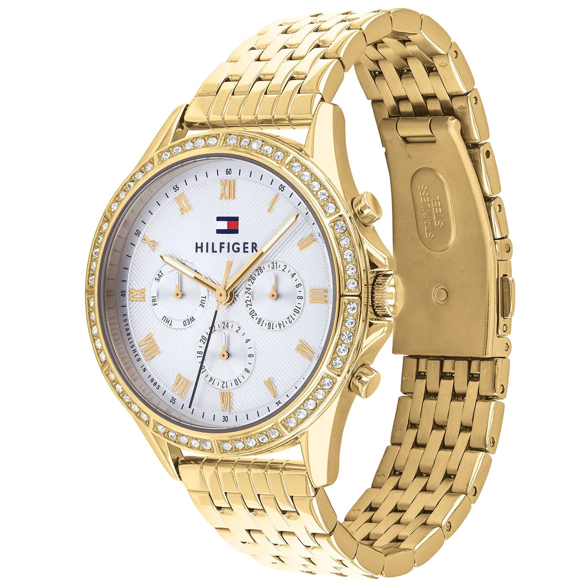 Tommy Hilfiger Ari Crystal Accents Gold Tone Stainless Steel Quartz Women's Watch - 1782142