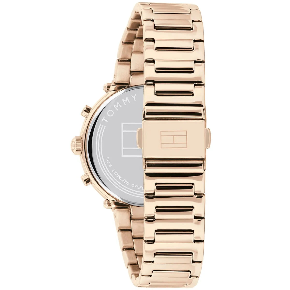 Tommy Hilfiger Libby rose gold metal bracelet strap detail