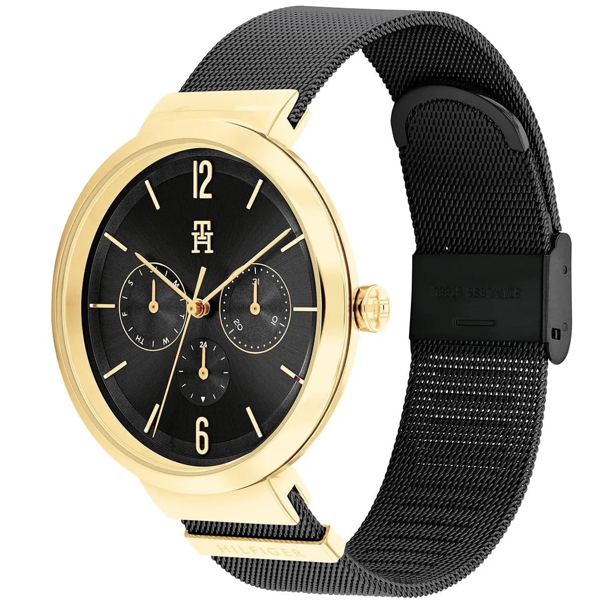 Tommy Hilfiger Black Steel Mesh Women's Watch - 1782540