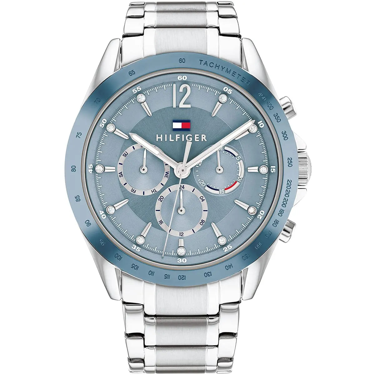 Tommy Hilfiger Kenzie women's watch with blue dial and silver stainless steel bracelet