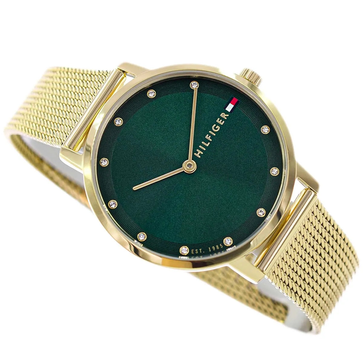 Tommy Hilfiger Pippa (34mm) Green Dial / Gold-Tone Steel Mesh Bracelet Women's Watch - 1782668