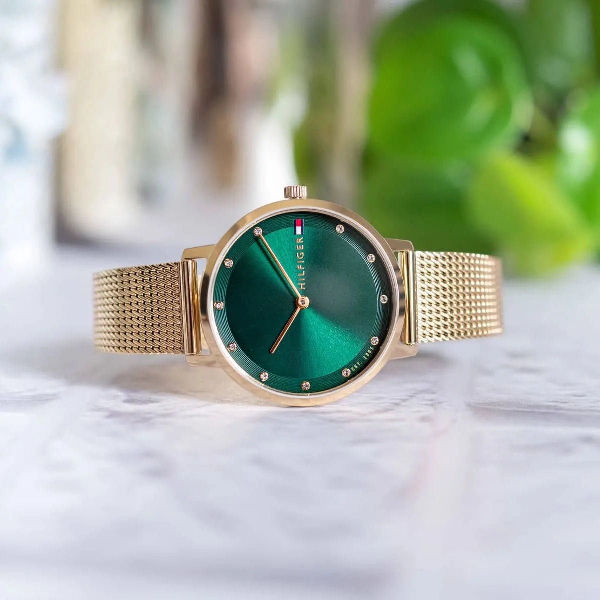 Tommy Hilfiger Pippa (34mm) Green Dial / Gold-Tone Steel Mesh Bracelet Women's Watch - 1782668
