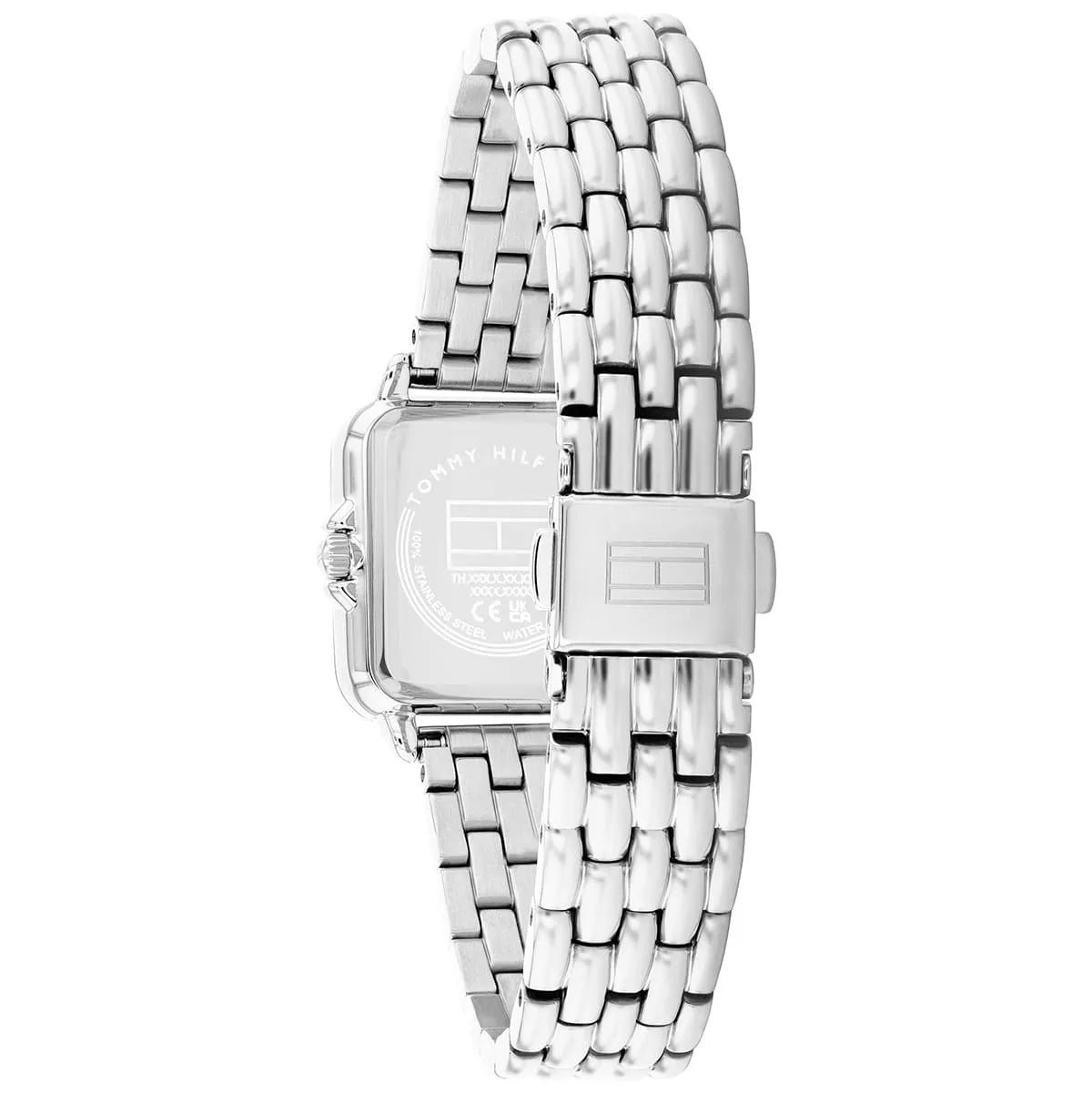 Tommy Hilfiger Mia watch caseback and bracelet detail view