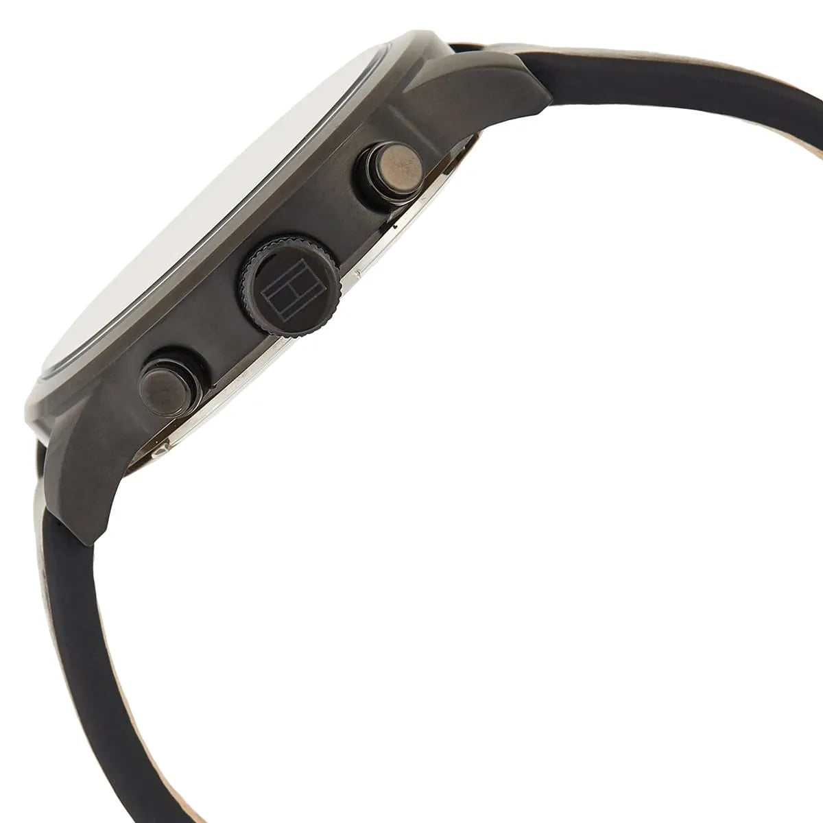 Tommy Hilfiger Quartz Black Leather Strap Black Dial 44mm Men's Watch - 1791595