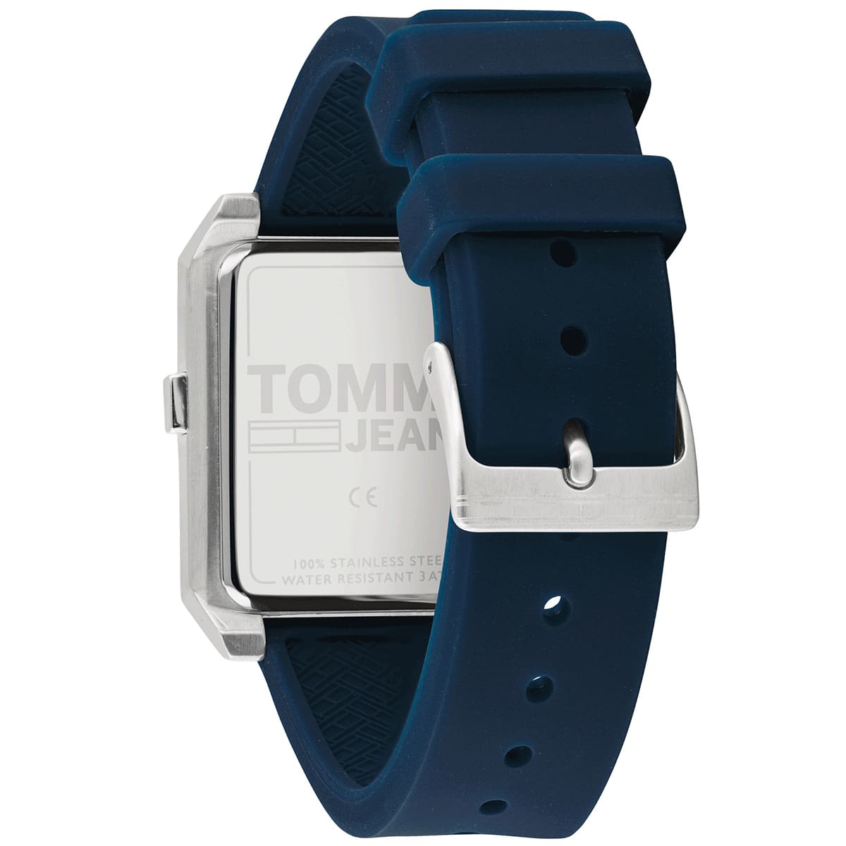 Tommy Hilfiger Jeans watch with navy rubber strap detail and white case