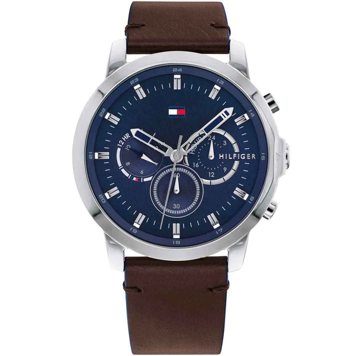 Tommy Hilfiger Men's Watch - Jameson Chronograph Blue Dial Brown Strap | 1791797 1791797 - Image 1