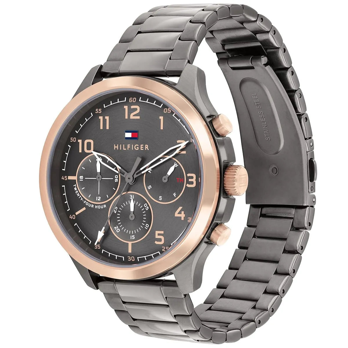 Tommy Hilfiger Asher Sub-Dials Gunmetal Bracelet Men's Watch - 1791871