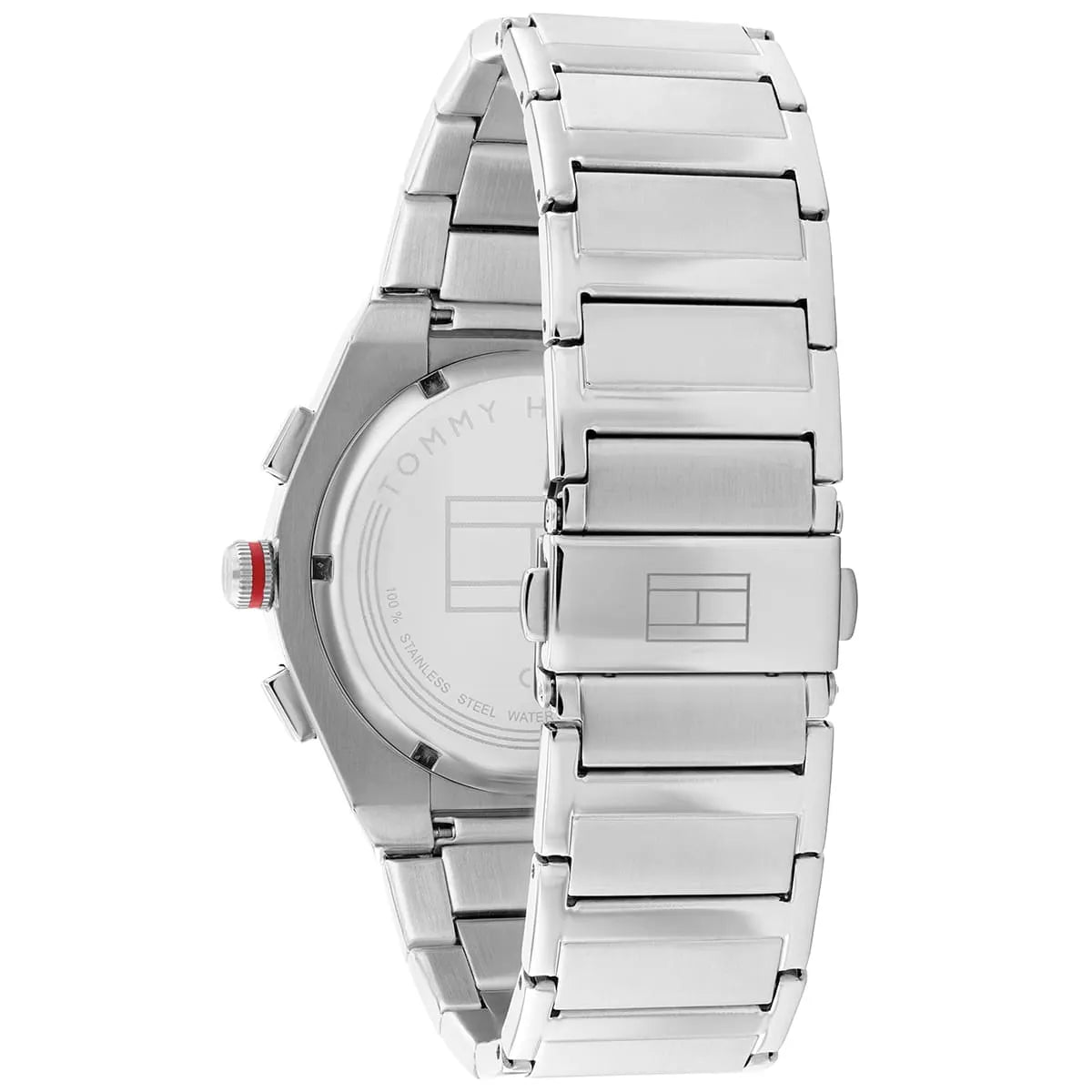 Tommy Hilfiger Quartz Silver Stainless Steel Black Dial 44mm Men's Watch - 1791897