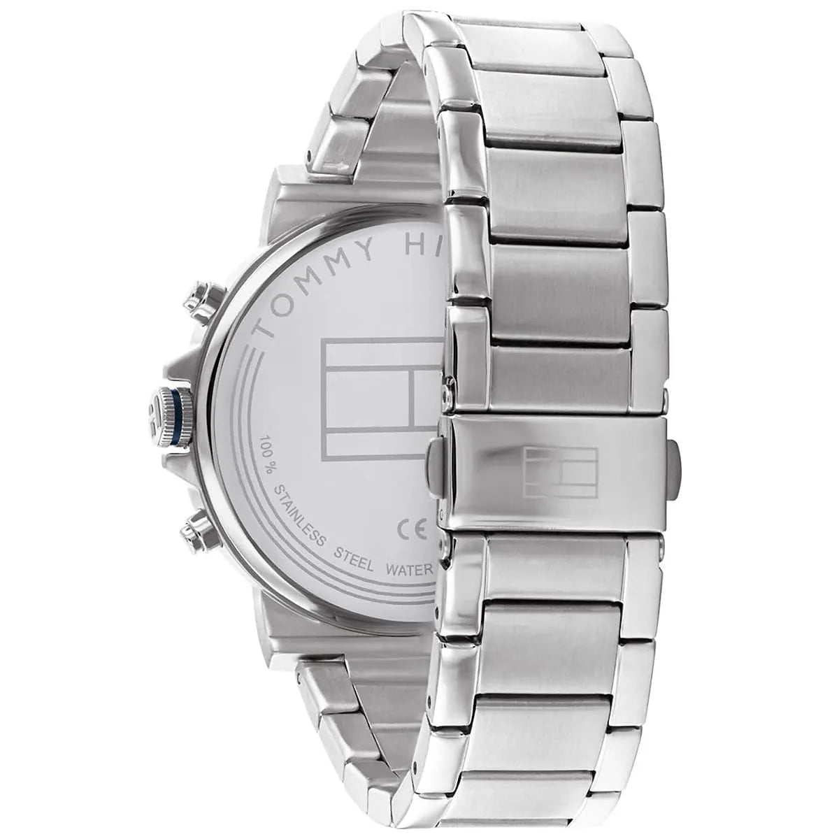 Tommy Hilfiger Quartz Silver Stainless Steel Blue Dial 44mm Men's Watch - 1791979