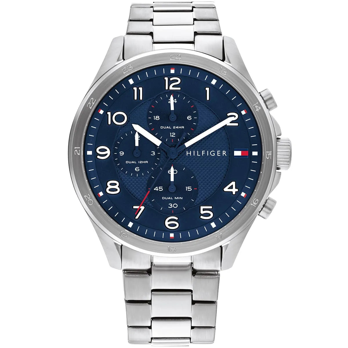 Tommy Hilfiger Axel men's chronograph watch with blue dial and stainless steel bracelet