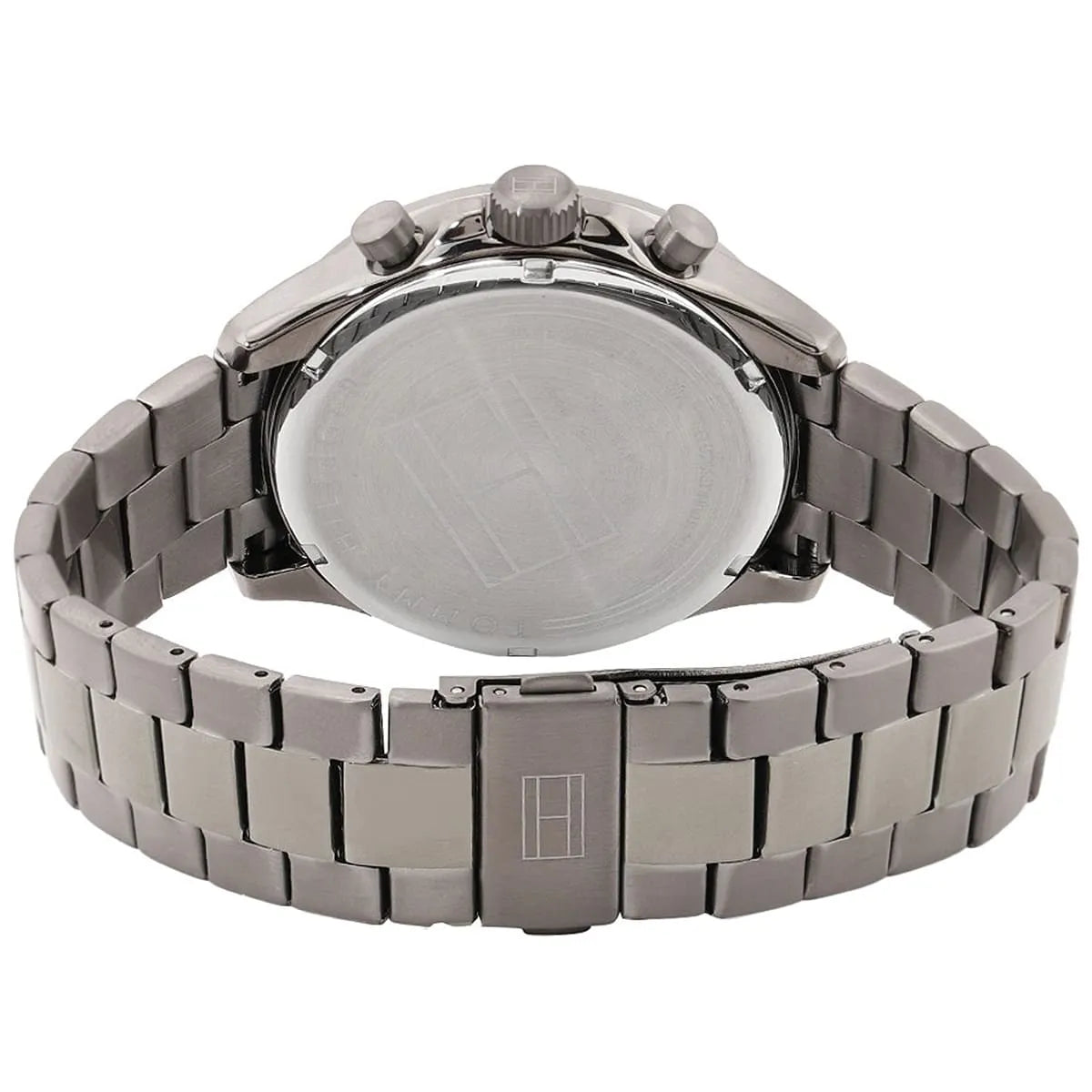 Tommy Hilfiger Axel stainless steel caseback and bracelet detail