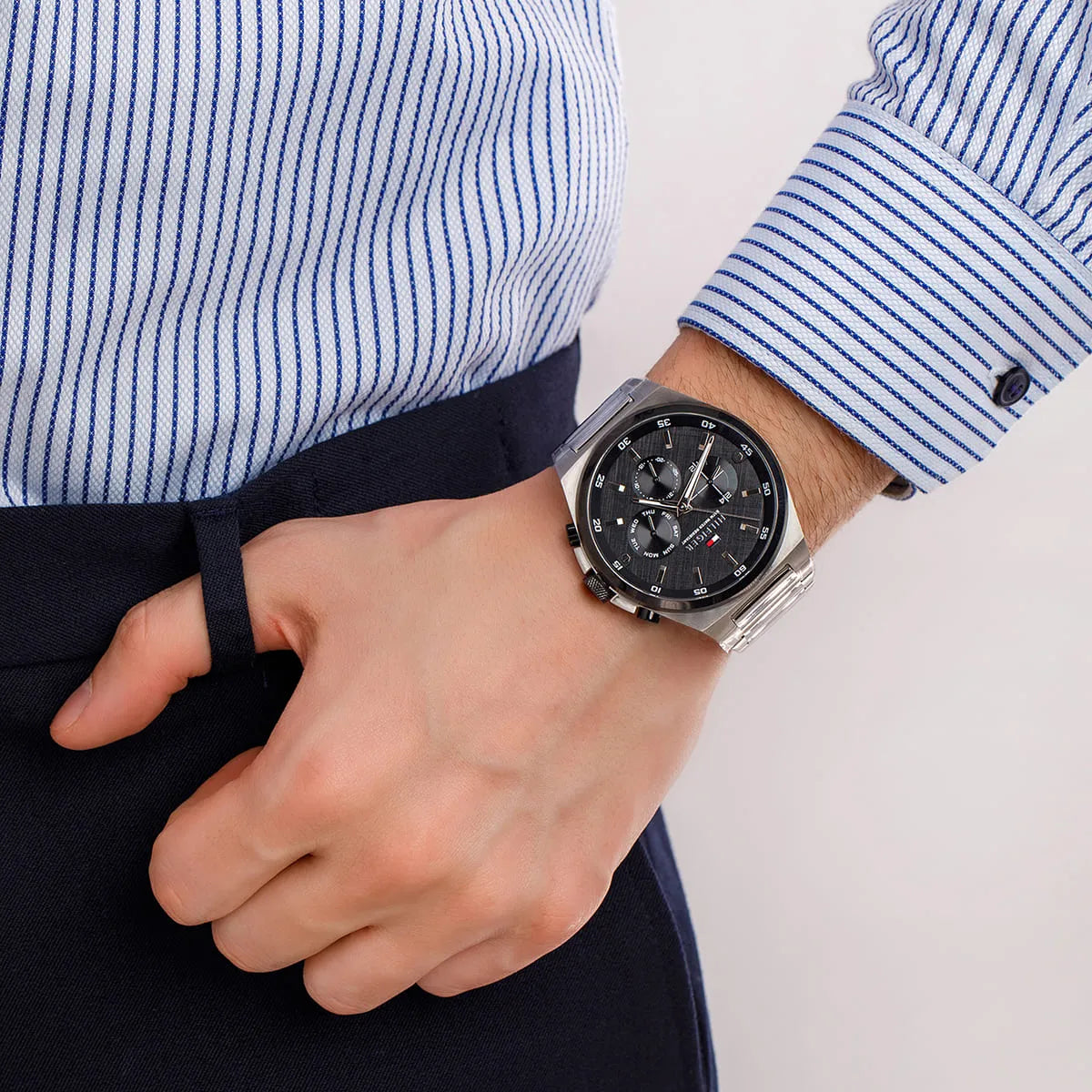Tommy Hilfiger Dexter Multifunction Black Dial Men's Watch - 1792087