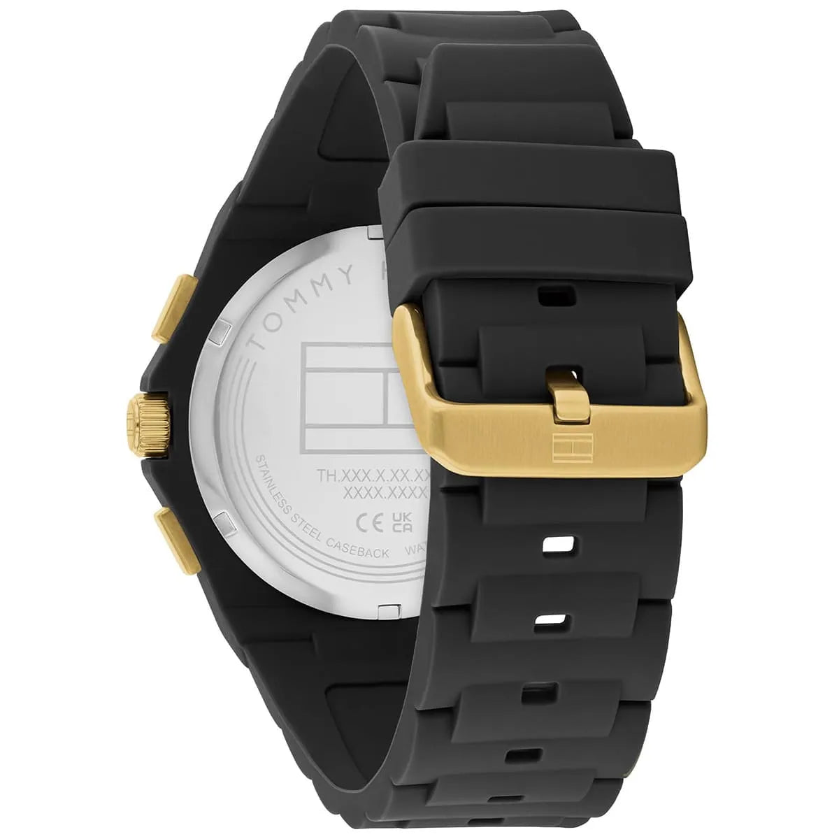 Tommy Hilfiger Silicone Black Dial Multi-function Men's Watch - 1792120