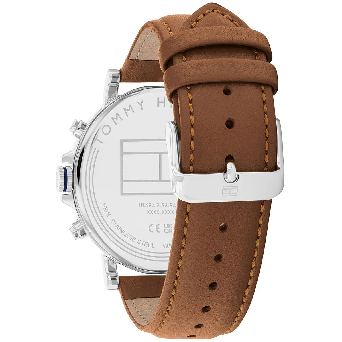 Tommy Hilfiger Brown Leather Parchment Dial Multi-function Men's Watch - 1792143