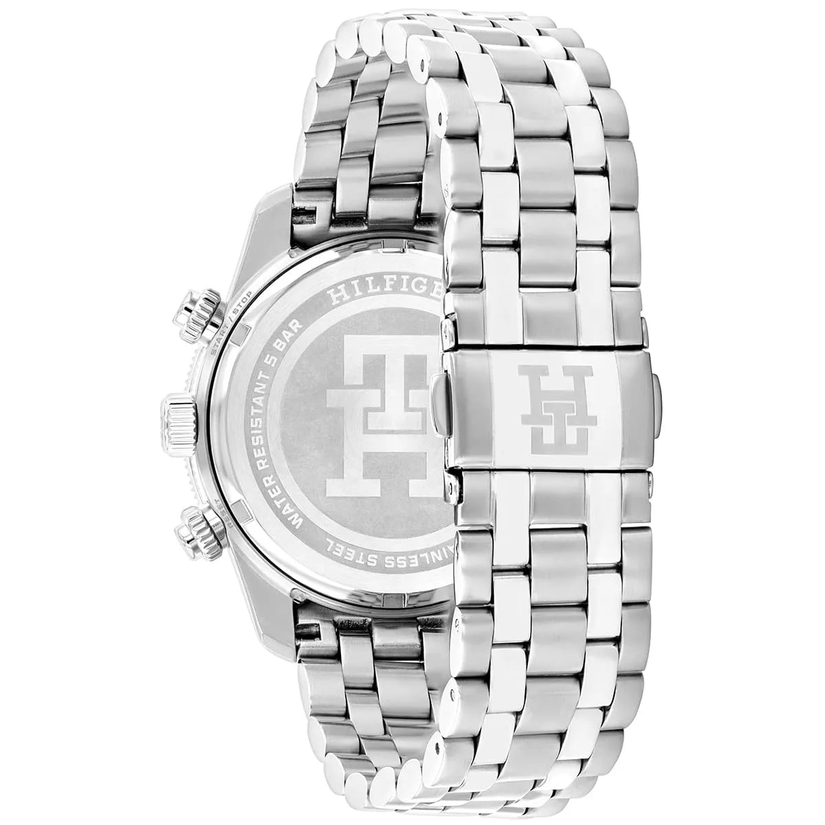 Tommy Hilfiger TH85 side profile showing case thickness and stainless steel bracelet detail